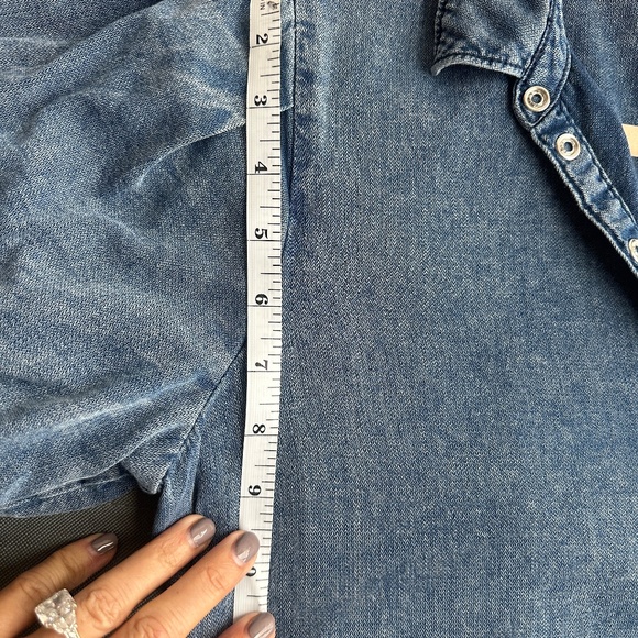 G by Giuliana Denim Button Front Puff Sleeve Tiered Dress - Picture 10 of 10